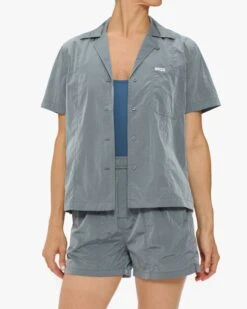 Dani Nylon Camp Collar Shirt