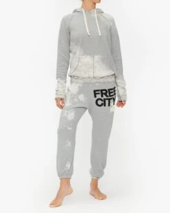 Free City Bleachout Pullover Hoodie -EQUINOX Sales 078 FCTPOH062 HEATHER BLEACHOUT 001