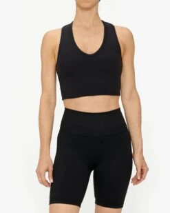 Alo Yoga Goddess Ribbed Cropped Racerback Tank 6 Alo Yoga Goddess Ribbed Cropped Racerback Tank -EQUINOX Sales 081 W9565R BLACK 001