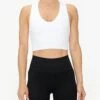 Alo Yoga Goddess Ribbed Cropped Racerback Tank -EQUINOX Sales 083 W9565R WHITE 002