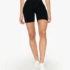 Year Of Ours Ribbed Studio Biker Short -EQUINOX Sales 101 TN3005 BKWH BLACK WHITE 002