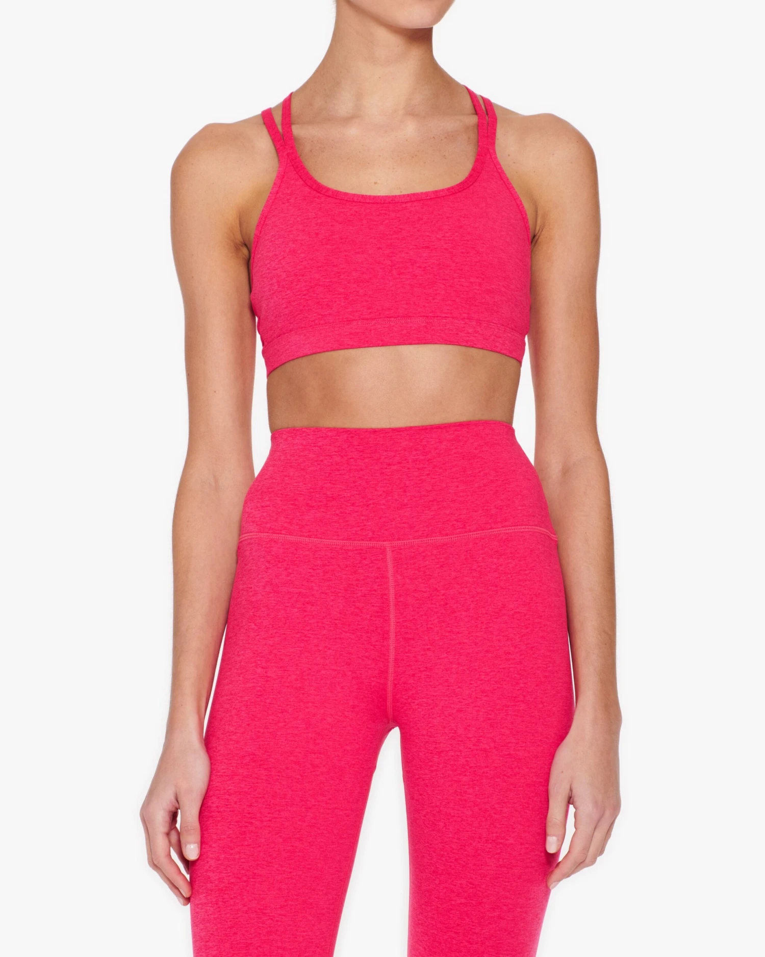 Spiritual Gangster Vibra Tech Heather Racer Back Bra 1 Spiritual Gangster Vibra Tech Heather Racer Back Bra