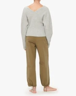 The Range Wool Blended Knit Double V-Neck Long Sleeve -EQUINOX Sales 136 TH4V04UW WOLF 002