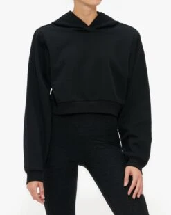 Alo Yoga Cropped Headliner Shoulder Pad Hoodie