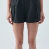 Nylon Sporty Pull-On Shorts - Black 8 Nylon Sporty Pull-On Shorts - Black -EQUINOX Sales AW9336 MBH BLACK 01