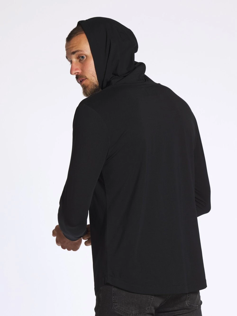 Cuts Curve-Hem Long Sleeve Hoodie 2 Cuts Curve-Hem Long Sleeve Hoodie - Image 2