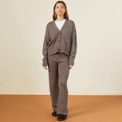 Wool Cashmere Oversized Cardigan -EQUINOX Sales HJ0208 1 BLACK SESAME 3