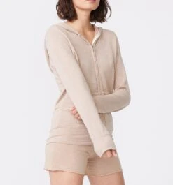 Monrow Supersoft Zip Up Hoody -EQUINOX Sales HJ321AFT TAUPE 4