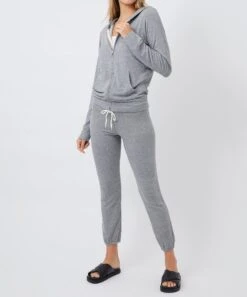 Monrow Heather Supersoft Zip Up Hoody -EQUINOX Sales HJ321HFT 2