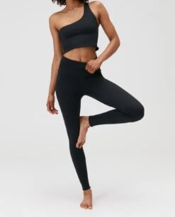 Spiritual Gangster Luna One Shoulder Seamless Tank -EQUINOX Sales HO23676003 BLK HO23677003 BLK 0199