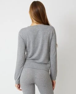 Monrow Heather Supersoft Crew Neck Sweatshirt -EQUINOX Sales HT087HFT 4