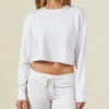 Cropped Boyfriend Sweatshirt -EQUINOX Sales HT1029 white 1433copy