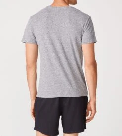 Monrow Textured Tri-Blend Relaxed Crew Neck Tee -EQUINOX Sales MT007 3 GRANITE 5