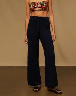 Cotton Waffle Sweater Pull On Pant