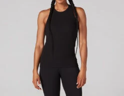 Perfect Fit Rib Tank -EQUINOX Sales SS23 Apparel Perfect Fit Rib Tank Ebony Front