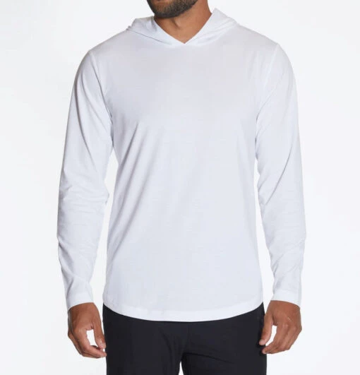 Cuts Curve-Hem Long Sleeve Hoodie -EQUINOX Sales WHITELSHOODEDCURVE HEM2