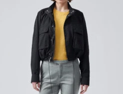 Nylon Sporty Cargo Jacket - Black