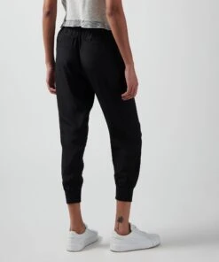Silk Joggers - Black -EQUINOX Sales black silk joggers back view 2b7284d8 37eb 46c9 8c7d d975062db6ae