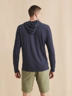 Faherty Slub Cotton Hoodie -EQUINOX Sales su21 mkc0096 bln faherty mens slub cotton hoodie blue nights back 1